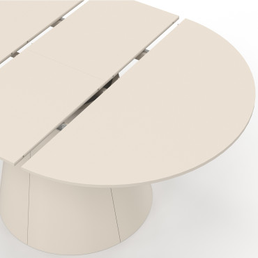 Table à manger ronde extensible Elvis beige Ø110-150cm
