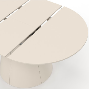Table à manger ronde extensible Elvis beige Ø110-150cm