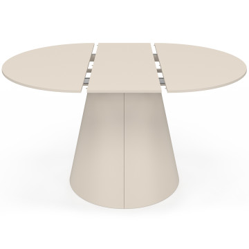 Table à manger ronde extensible Elvis beige Ø110-150cm
