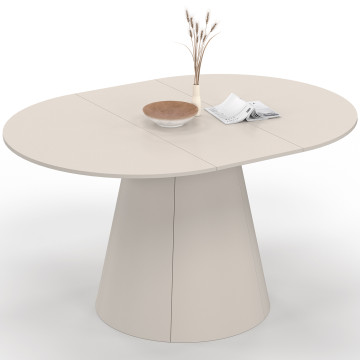 Table à manger ronde extensible Elvis beige Ø110-150cm