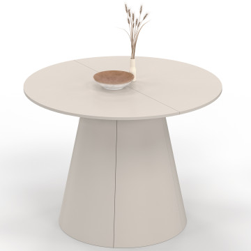 Table à manger ronde extensible Elvis beige Ø110-150cm