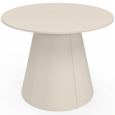 Table à manger ronde extensible Elvis beige Ø110-150cm
