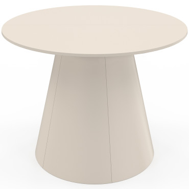 Table à manger ronde extensible Elvis beige Ø110-150cm