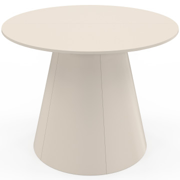 Table à manger ronde extensible Elvis beige Ø110-150cm