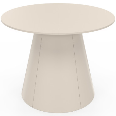 Table à manger ronde extensible Elvis beige Ø110-150cm