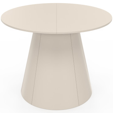 Table à manger ronde extensible Elvis beige Ø110-150cm
