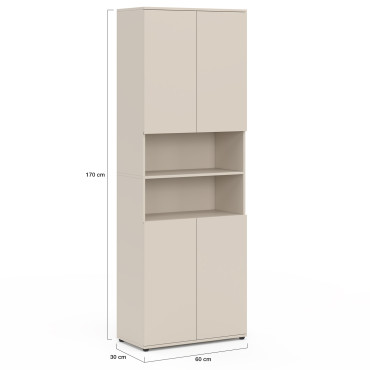 Armoire salle de bain Tom beige 4 portes