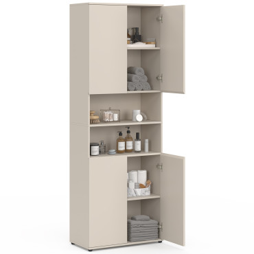 Armoire salle de bain Tom beige 4 portes