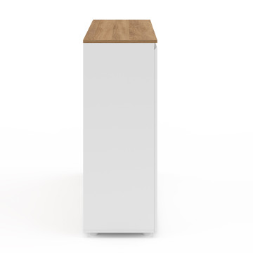 Buffet Toby 3 portes blanc et bois 100cm