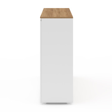 Buffet Toby 3 portes blanc et bois 100cm