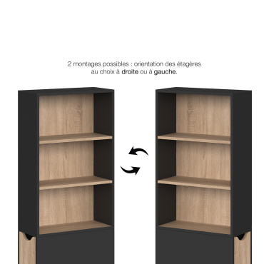 Meuble salle de bain Will 2 niveaux noir