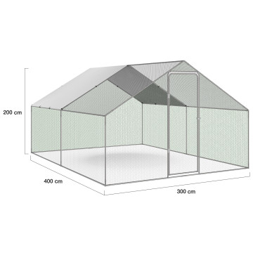 Enclos grillagé pour poules 12m² - 3x4m