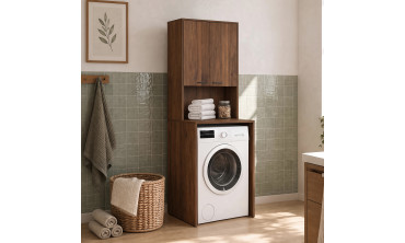 Meuble dessus machine à laver Will effet noyer