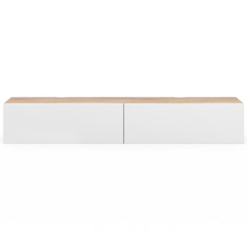 Meuble TV suspendu Michigan bois et blanc L180cm
