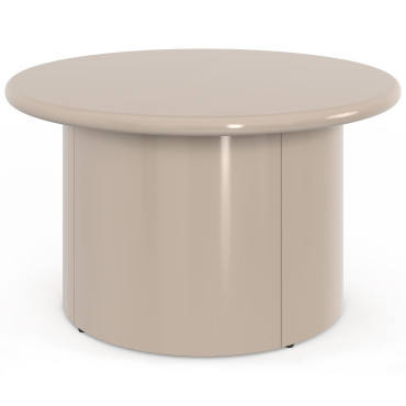 Table basse ronde Bliss laquée taupe Ø70cm
