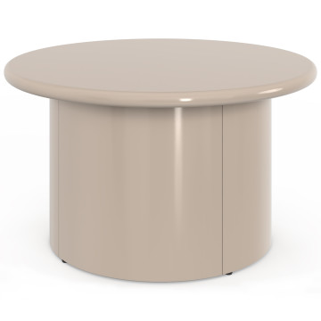 Table basse ronde Bliss laquée taupe Ø70cm