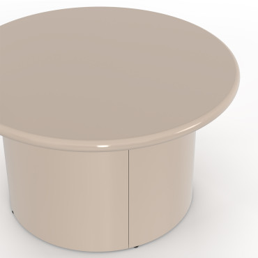 Table basse ronde Bliss laquée taupe Ø70cm