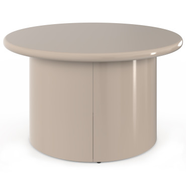 Table basse ronde Bliss laquée taupe Ø70cm