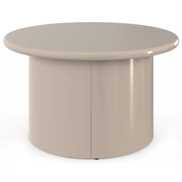 Table basse ronde Bliss laquée taupe Ø70cm