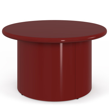 Table basse ronde Bliss laquée bordeaux Ø70cm