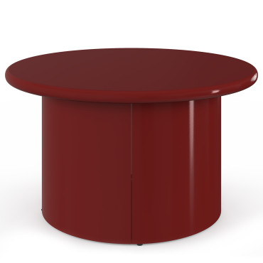 Table basse ronde Bliss laquée bordeaux Ø70cm