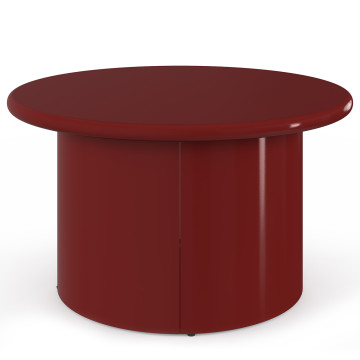 Table basse ronde Bliss laquée bordeaux Ø70cm