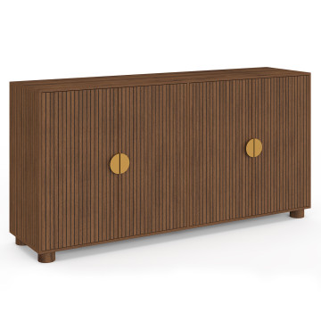 Buffet Arva 4 portes lattes effet noyer 160cm