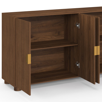 Buffet Arva 4 portes lattes effet noyer 160cm