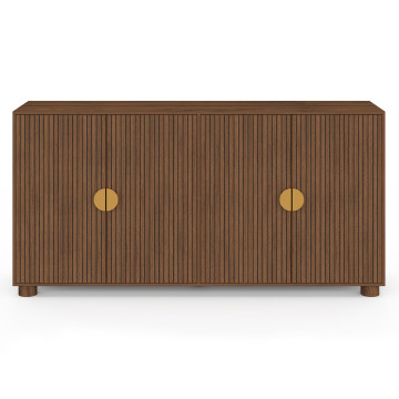 Buffet Arva 4 portes lattes effet noyer 160cm