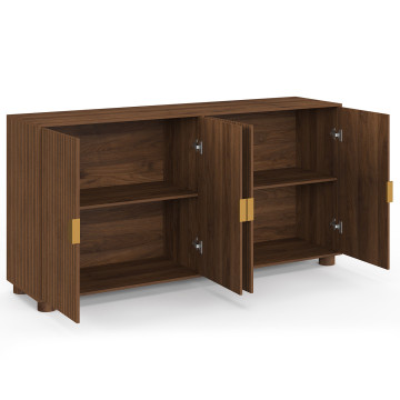 Buffet Arva 4 portes lattes effet noyer 160cm