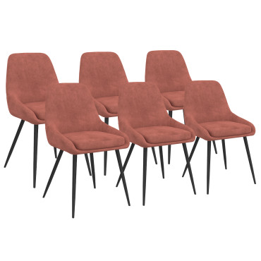 Chaises Olivia velours terracotta pieds métal - lot de 6