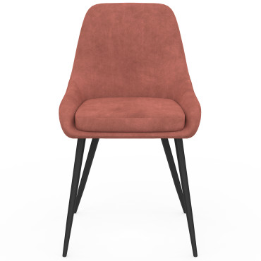 Chaises Olivia velours terracotta pieds métal - lot de 6