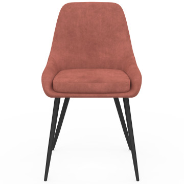 Chaises Olivia velours terracotta pieds métal - lot de 6