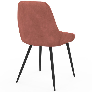 Chaises Olivia velours terracotta pieds métal - lot de 6