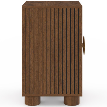 Tables de chevet Arva lattes effet noyer - lot de 2
