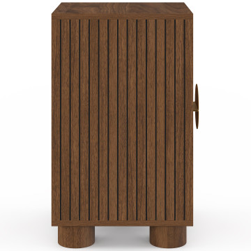Tables de chevet Arva lattes effet noyer - lot de 2