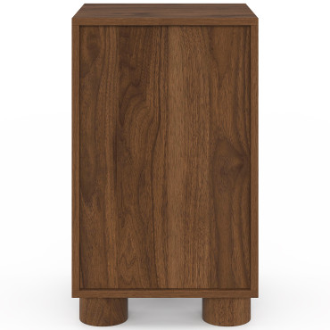 Tables de chevet Arva lattes effet noyer - lot de 2