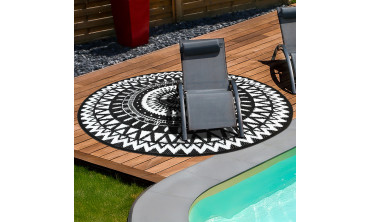 Tapis extérieur Maori Ø250cm noir