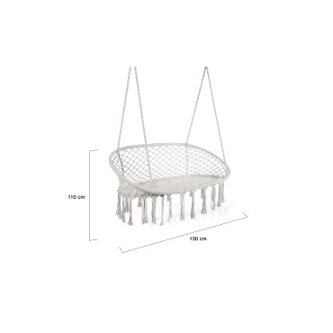 Banc suspendu macramé